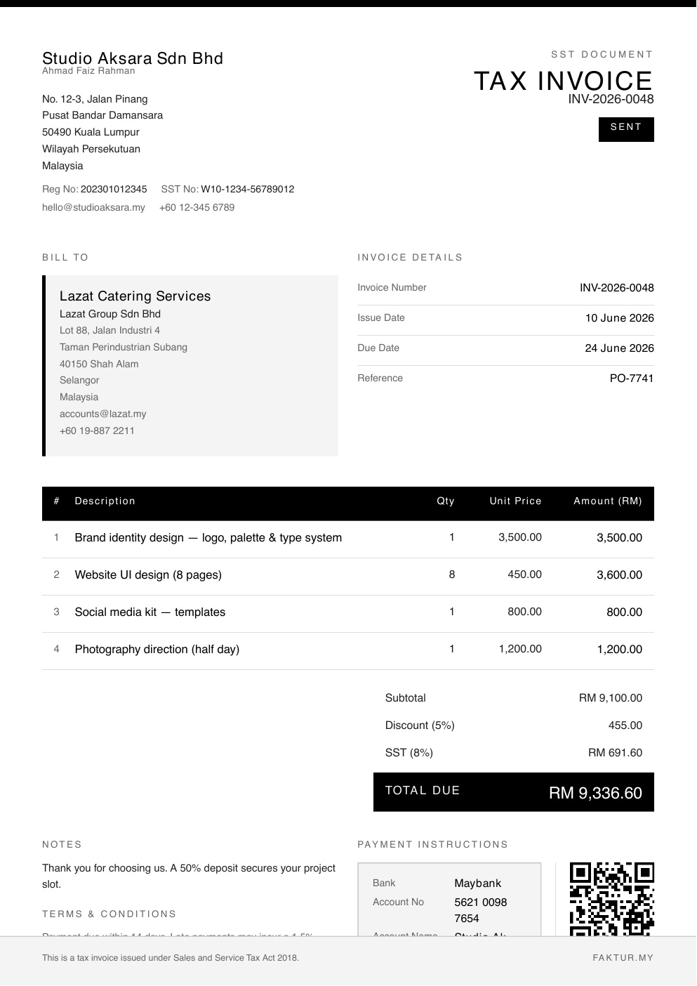 Mono invoice template
