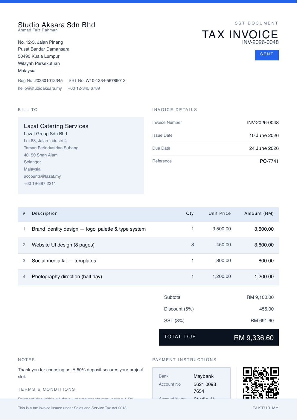 Professional invoice template